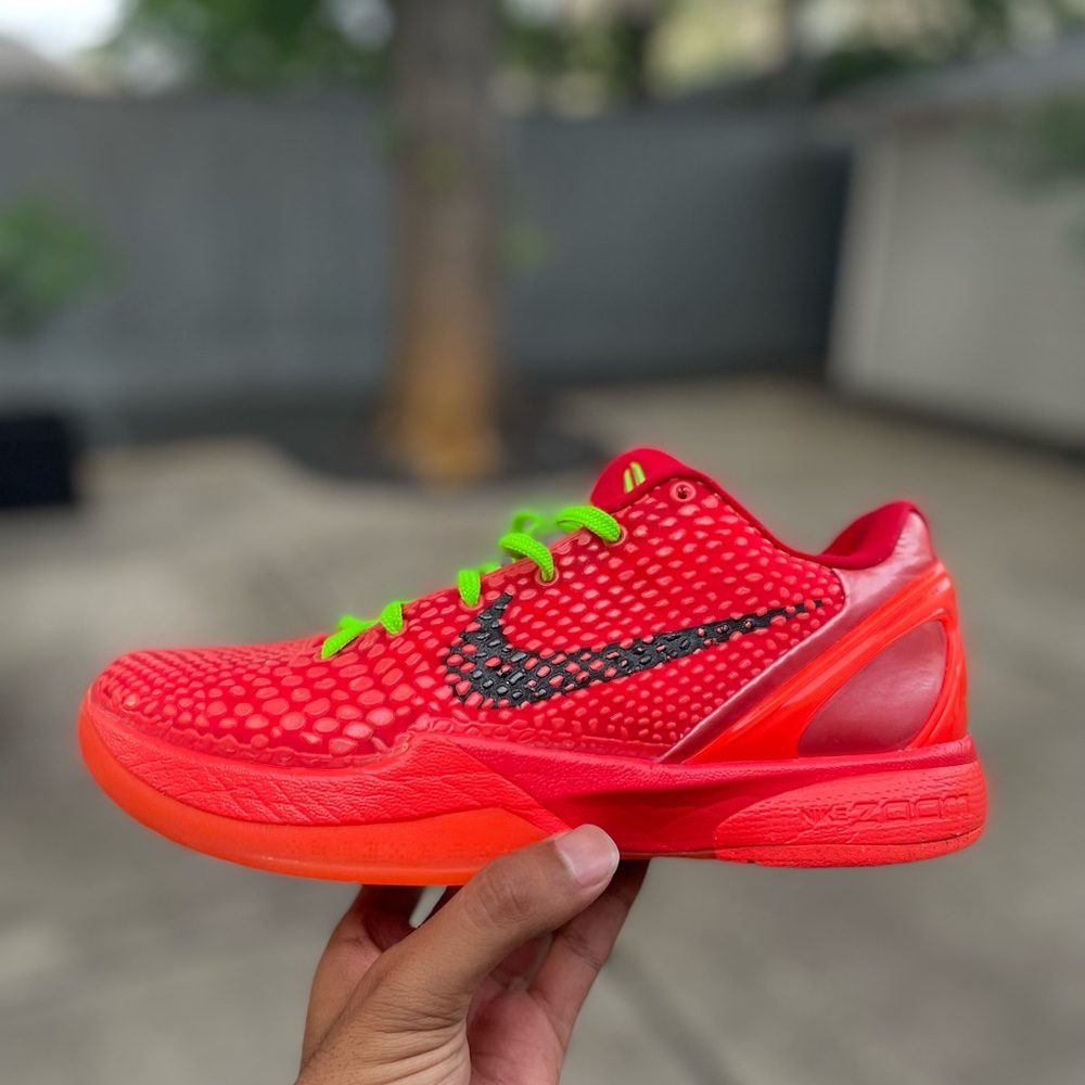 Nike Red and Neon Green Sports Sneakers
